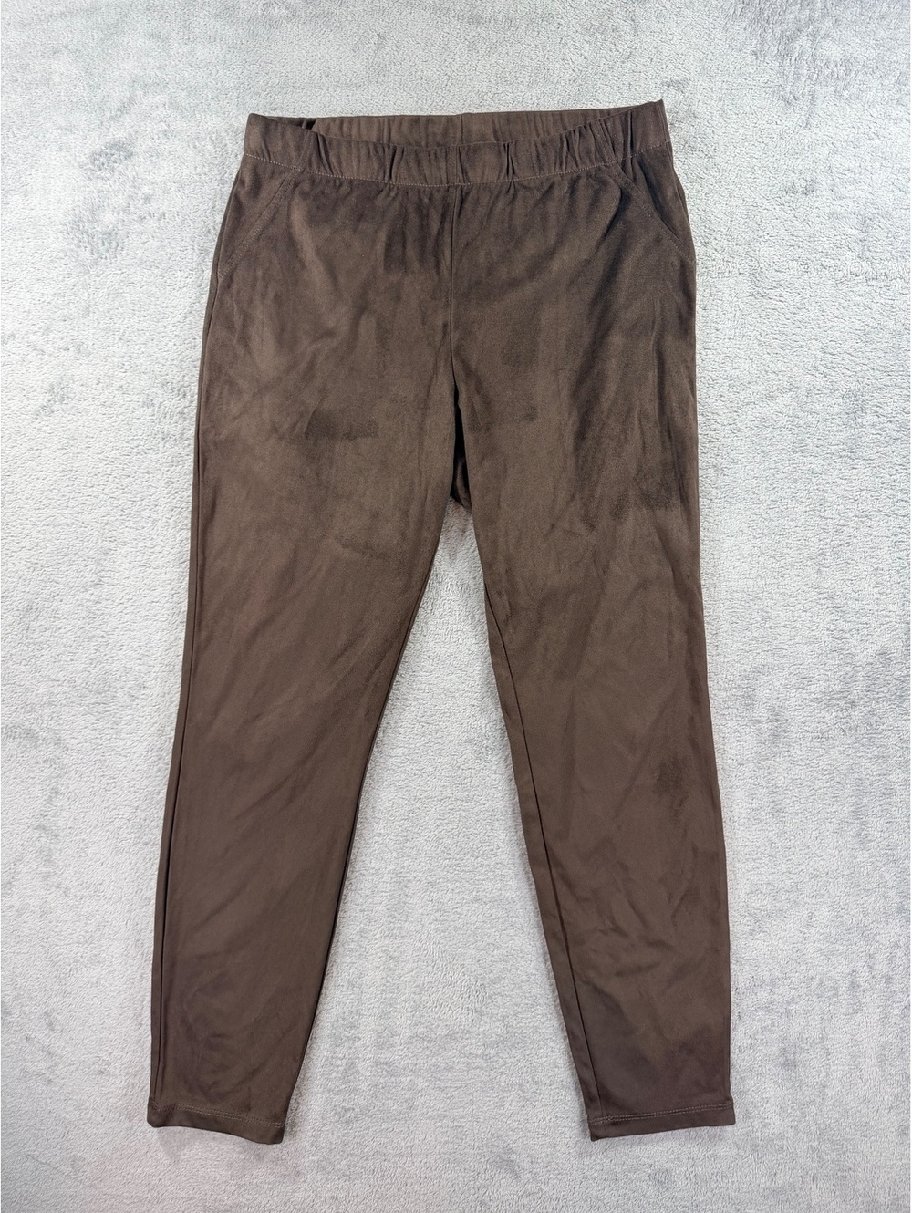 Utopia by Hue Brown Faux Suede Leggings Size Large
